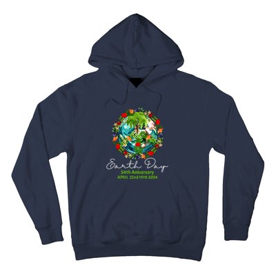 Mother Earth Day 54th Anniversary 1970 2024 Save Planet Hoodie