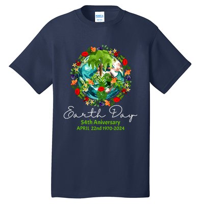 Mother Earth Day 54th Anniversary 1970 2024 Save Planet Tall T-Shirt