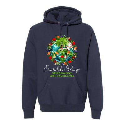 Mother Earth Day 54th Anniversary 1970 2024 Save Planet Premium Hoodie