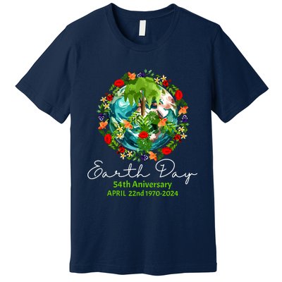 Mother Earth Day 54th Anniversary 1970 2024 Save Planet Premium T-Shirt