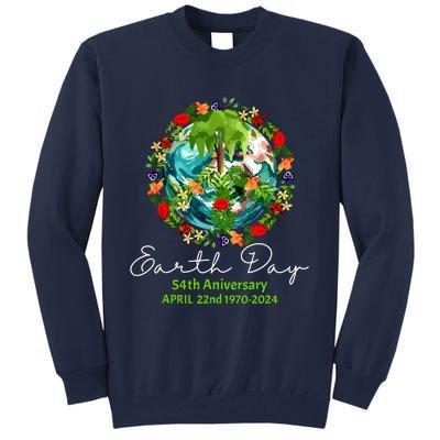 Mother Earth Day 54th Anniversary 1970 2024 Save Planet Tall Sweatshirt