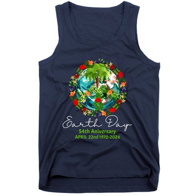 Mother Earth Day 54th Anniversary 1970 2024 Save Planet Tank Top