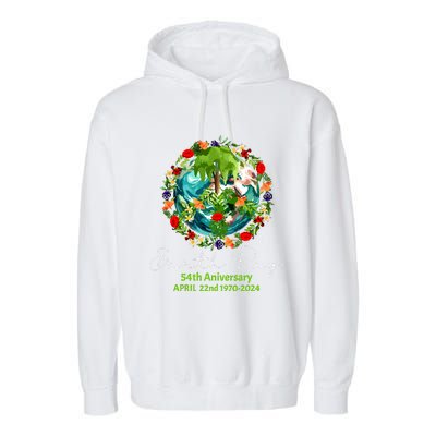 Mother Earth Day 54th Anniversary 1970 2024 Save Planet Garment-Dyed Fleece Hoodie