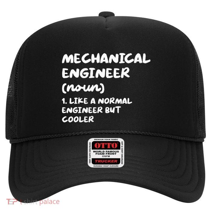 Mechanical Engineer Definition Funny Engineering High Crown Mesh Back Trucker Hat