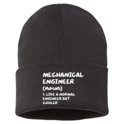 Mechanical Engineer Definition Funny Engineering Sustainable Knit Beanie