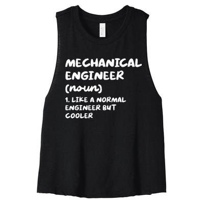 Mechanical Engineer Definition Funny Engineering Women's Racerback Cropped Tank