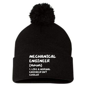 Mechanical Engineer Definition Funny Engineering Pom Pom 12in Knit Beanie