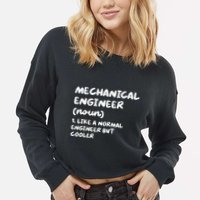Mechanical Engineer Definition Funny Engineering Cropped Pullover Crew