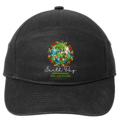 Mother Earth Day 54th Anniversary 1970 2024 Save Planet 7-Panel Snapback Hat