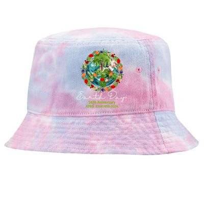 Mother Earth Day 54th Anniversary 1970 2024 Save Planet Tie-Dyed Bucket Hat