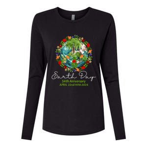 Mother Earth Day 54th Anniversary 1970 2024 Save Planet Womens Cotton Relaxed Long Sleeve T-Shirt