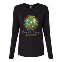 Mother Earth Day 54th Anniversary 1970 2024 Save Planet Womens Cotton Relaxed Long Sleeve T-Shirt