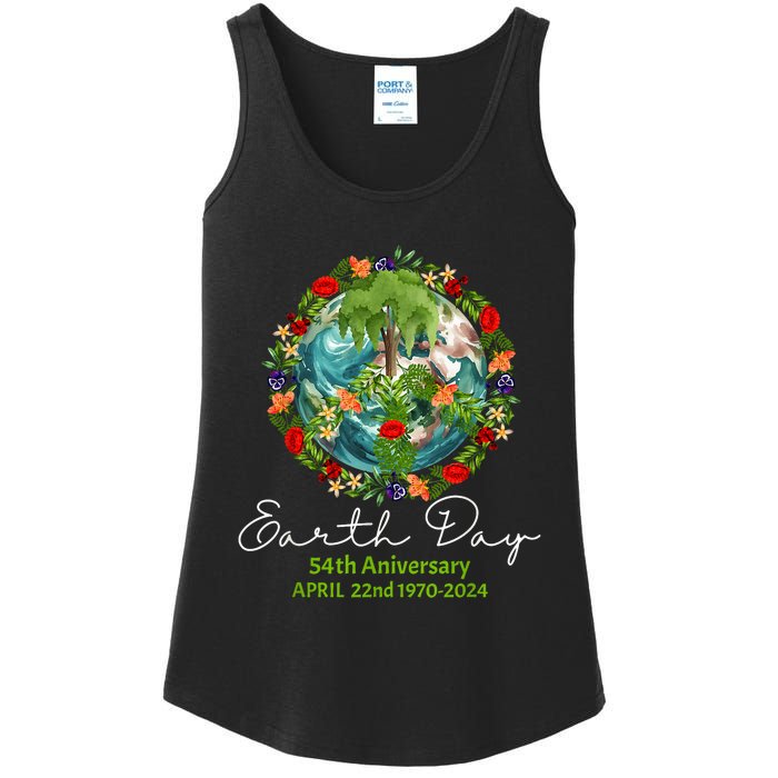 Mother Earth Day 54th Anniversary 1970 2024 Save Planet Ladies Essential Tank