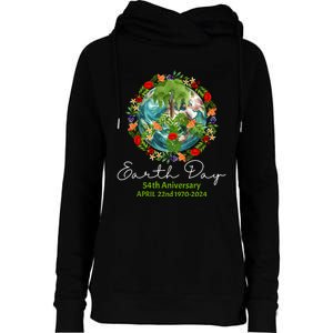 Mother Earth Day 54th Anniversary 1970 2024 Save Planet Womens Funnel Neck Pullover Hood