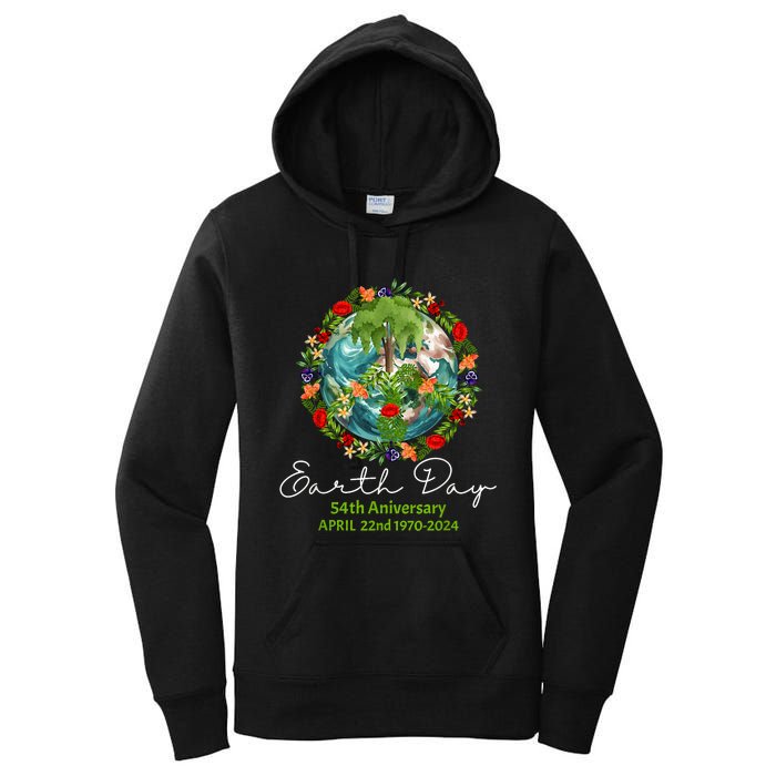 Mother Earth Day 54th Anniversary 1970 2024 Save Planet Women's Pullover Hoodie