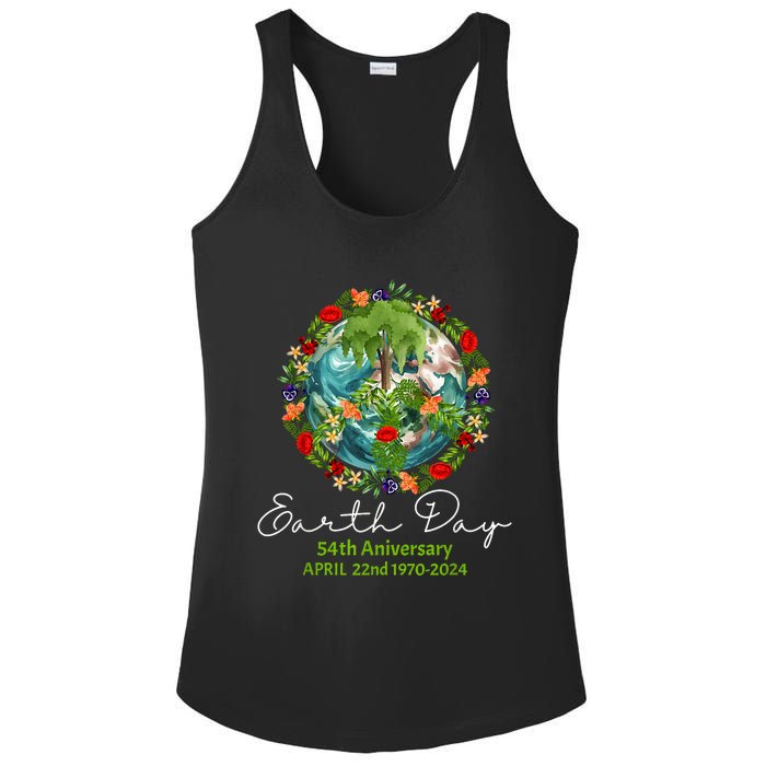 Mother Earth Day 54th Anniversary 1970 2024 Save Planet Ladies PosiCharge Competitor Racerback Tank