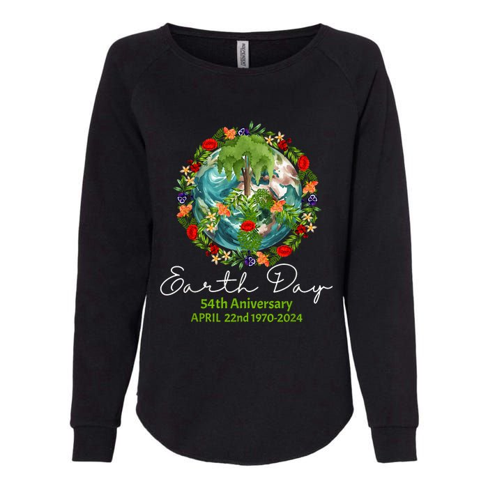 Mother Earth Day 54th Anniversary 1970 2024 Save Planet Womens California Wash Sweatshirt