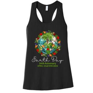 Mother Earth Day 54th Anniversary 1970 2024 Save Planet Women's Racerback Tank