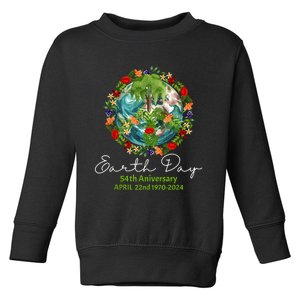 Mother Earth Day 54th Anniversary 1970 2024 Save Planet Toddler Sweatshirt