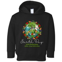 Mother Earth Day 54th Anniversary 1970 2024 Save Planet Toddler Hoodie