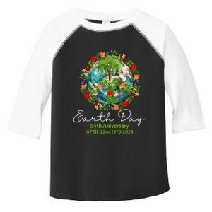 Mother Earth Day 54th Anniversary 1970 2024 Save Planet Toddler Fine Jersey T-Shirt