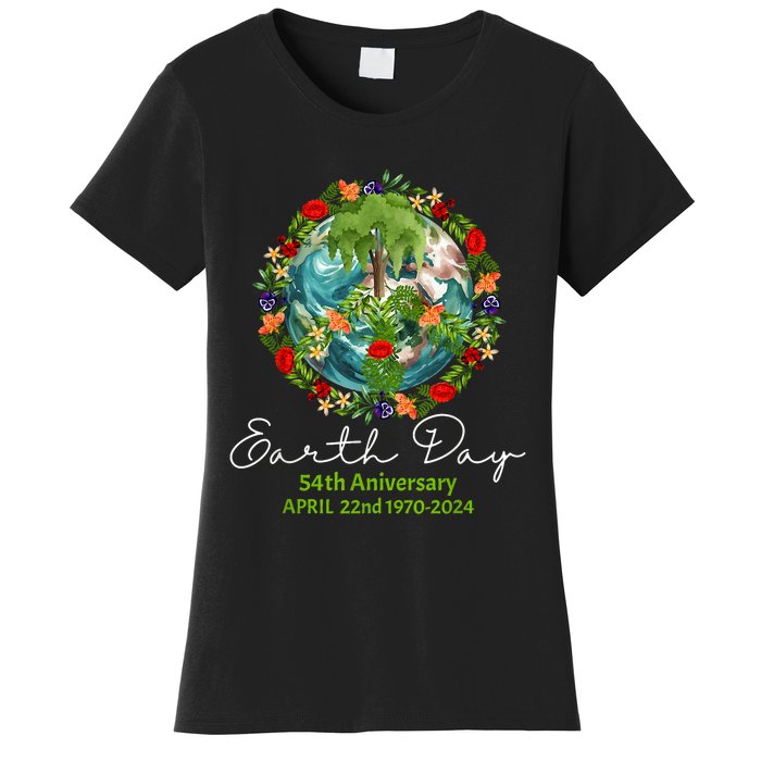 Mother Earth Day 54th Anniversary 1970 2024 Save Planet Women's T-Shirt