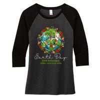 Mother Earth Day 54th Anniversary 1970 2024 Save Planet Women's Tri-Blend 3/4-Sleeve Raglan Shirt