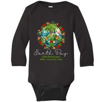 Mother Earth Day 54th Anniversary 1970 2024 Save Planet Baby Long Sleeve Bodysuit