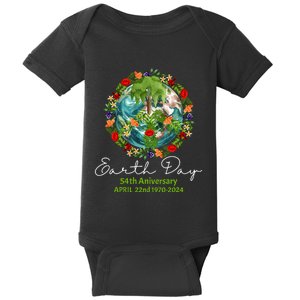 Mother Earth Day 54th Anniversary 1970 2024 Save Planet Baby Bodysuit