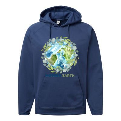 Mother Earth Day Planet April 22 Earth Day Great Gift Performance Fleece Hoodie