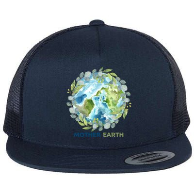 Mother Earth Day Planet April 22 Earth Day Great Gift Flat Bill Trucker Hat