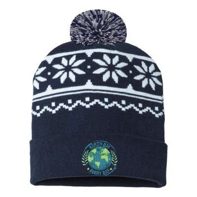 Make Every Day Earth Day Environmental Climate Awareness USA-Made Snowflake Beanie