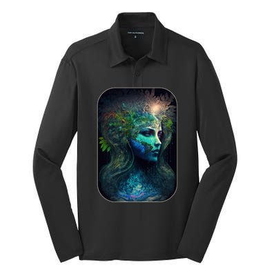 Mother Earth Day Love Surreal Abstract Art Of A Gift Silk Touch Performance Long Sleeve Polo