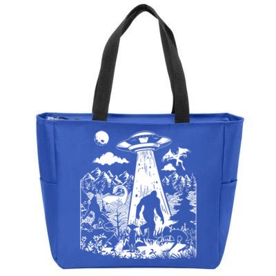 Moth Elf Dog Bigfoot Alien Loch Ness Cryptid Creature Gift Zip Tote Bag