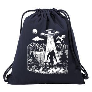 Moth Elf Dog Bigfoot Alien Loch Ness Cryptid Creature Gift Drawstring Bag