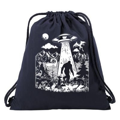 Moth Elf Dog Bigfoot Alien Loch Ness Cryptid Creature Gift Drawstring Bag