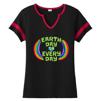 Make Every Day Earth Day Save The Planet Environmental Ladies Halftime Notch Neck Tee