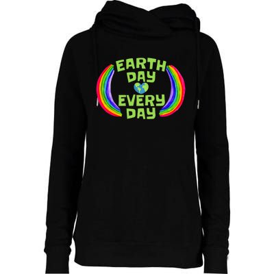 Make Every Day Earth Day Save The Planet Environmental Womens Funnel Neck Pullover Hood