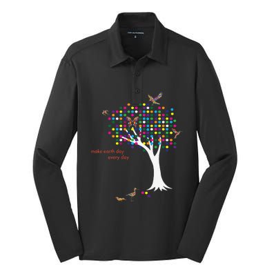 Make Earth Day Every Day Gum Drop Silk Touch Performance Long Sleeve Polo