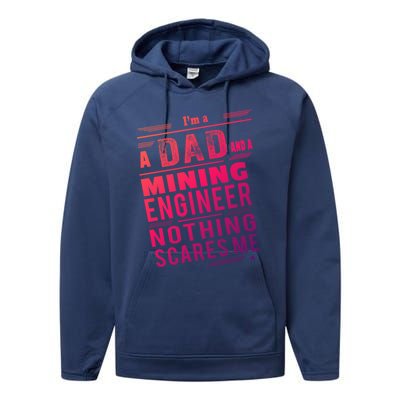 Mining Engineer Dad Gift Performance Fleece Hoodie