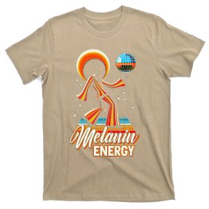 Melanin Energy Disco Afro Queen Retro 60s 70s Music T-Shirt