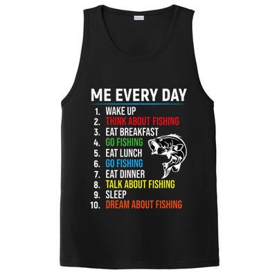 Me Every Day Funny Fishing For Men Fisherman PosiCharge Competitor Tank