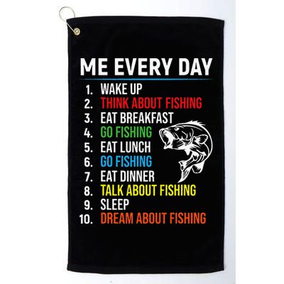 Me Every Day Funny Fishing For Men Fisherman Golf Towel