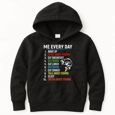 Me Every Day Funny Fishing For Men Fisherman Kids Hoodie