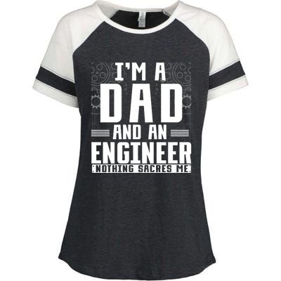 Mechanical Engineering Dad Fathers Day Civil Engineer Gift Enza Ladies Jersey Colorblock Tee