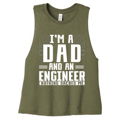 Mechanical Engineering Dad Fathers Day Civil Engineer Gift Women's Racerback Cropped Tank