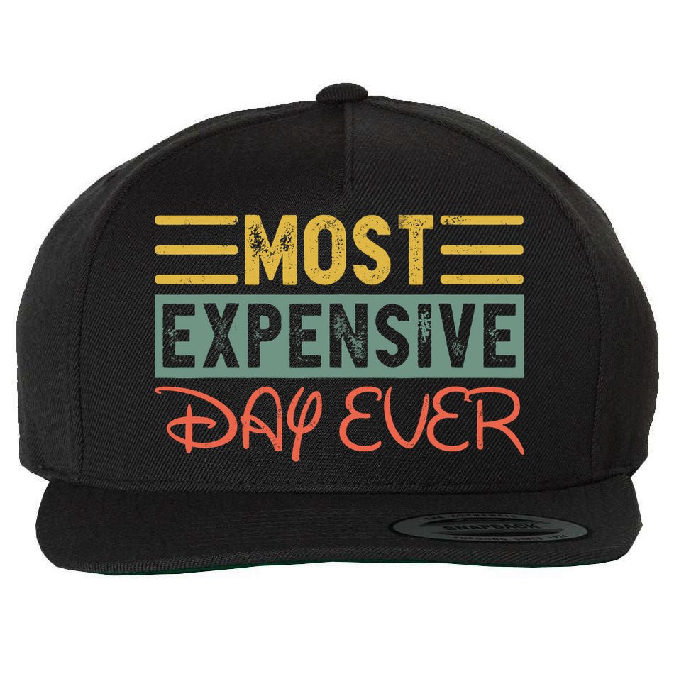 Most Expensive Day Ever Vacation Travel Funny Saying Wool Snapback Cap