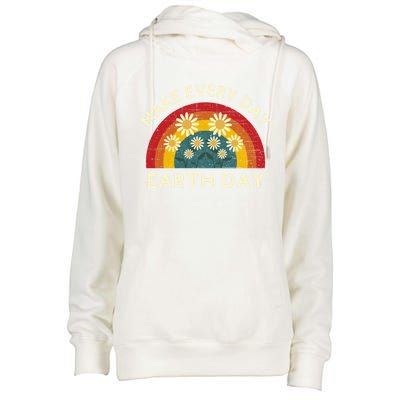 Make Every Day Earth Day Nature Lover Gift Womens Funnel Neck Pullover Hood