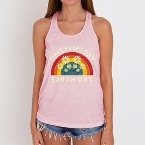 Make Every Day Earth Day Nature Lover Gift Women's Knotted Racerback Tank