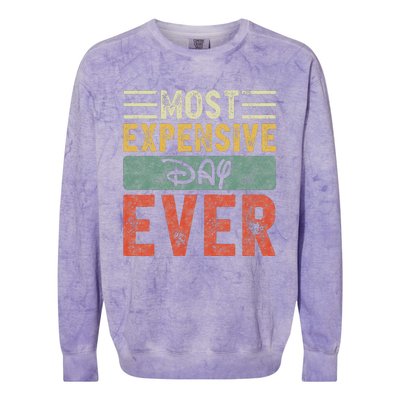 Most Expensive Day Ever Vacation Travel Colorblast Crewneck Sweatshirt